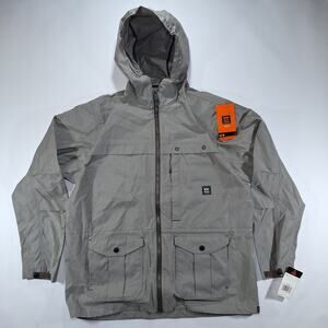 NWT Walls Jacket Mens Large Gray Pinewood Workwear Full Zip Hooded Wind Proof